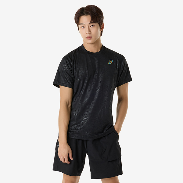 맨 매치 캡슐 숏슬리브 탑