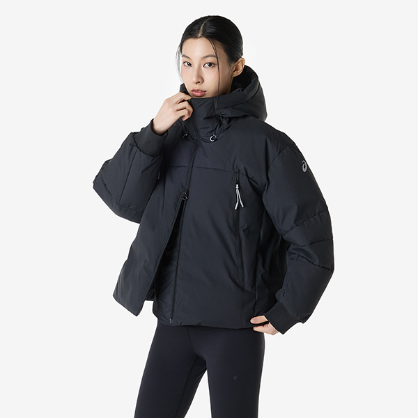 우먼 우븐 헤비 다운 자켓