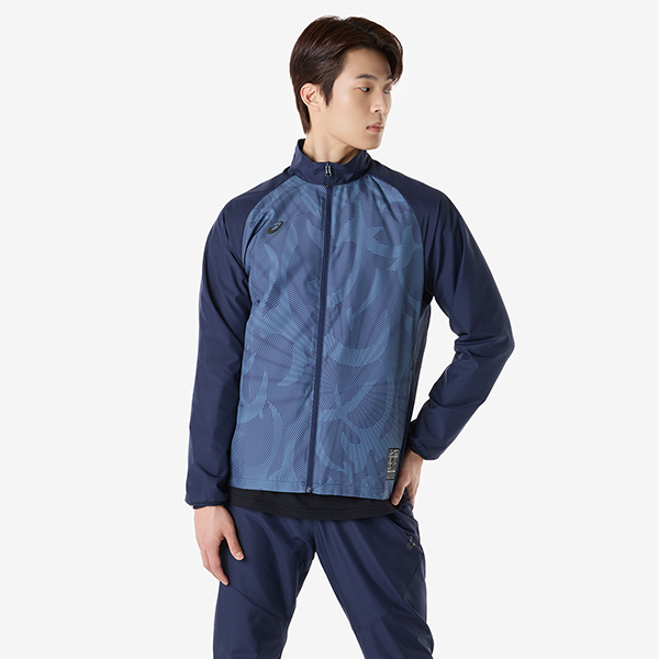 맨 메쉬 라이닝 그래픽 윈드브레이커 자켓