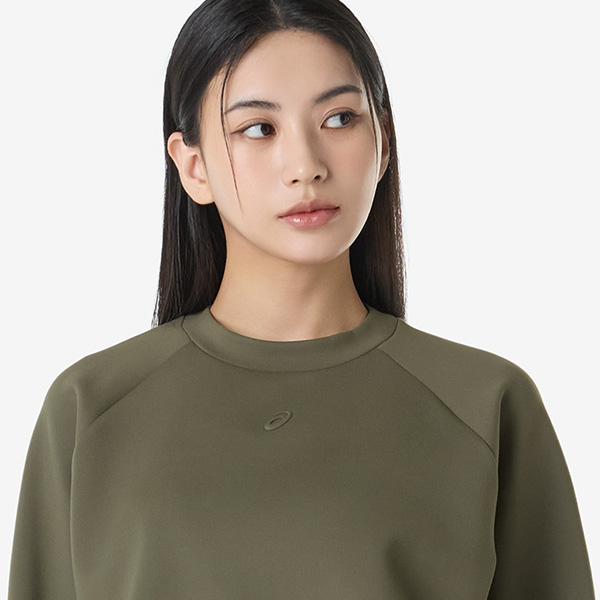 아식스 공식 온라인스토어,우먼즈 나기노 리파인드 텍스쳐 스웻 탑