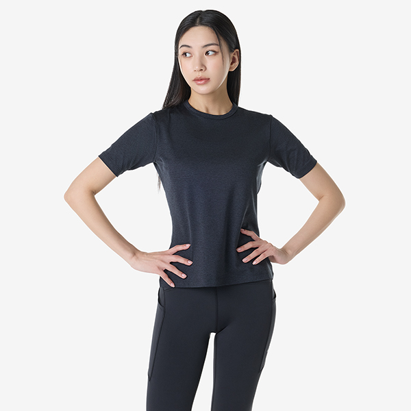 우먼즈 리파인드 텍스쳐 숏슬리브 탑