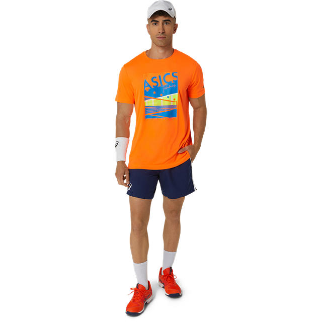 아식스 공식 온라인스토어,맨 그래픽 반팔 라운드 티셔츠