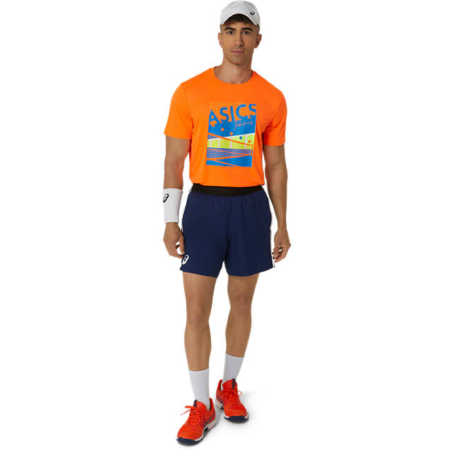 아식스 공식 온라인스토어,맨 그래픽 반팔 라운드 티셔츠